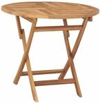 Klappbarer Gartentisch Natur &Oslash; 90 X 75 Cm Massives Teakholz Vidaxl
