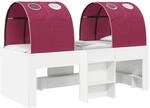 Hochbett F&uuml;r Kinder Mit Tunnel 3 Stk. Wei&szlig; Und Rot Vidaxl