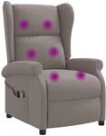 Wing Back Elektrischer Massagesessel Taupe Stoff Vidaxl