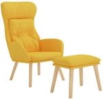 Relaxsessel Mit Hocker Senfgelb Stoff Vidaxl
