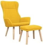 Relaxsessel Mit Hocker Senfgelb Stoff Vidaxl
