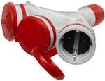 Dreifach-schukosteckdose Ip44 3x2p+z 16a 250v Grau-roter Verteiler