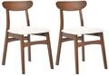 Esszimmerstuhl 2er Set Doyle Holz Braun / Hellbeige