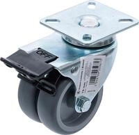 Bgs Technic - Doppel-lenkrolle Mit Bremse &Oslash; 75 Mm