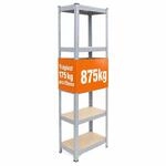 Relaxdays Schwerlastregal, Hxbxt: 180 X 50 X 30 Cm, 875 Kg, 5 Ebenen, Lagerregal