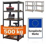 Relaxdays Schwerlastregal, 500 Kg, Hbt: 200 X 90 X 60 Cm, 5 Ebenen, Holzoptik,