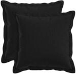 Kissenbezug 2 Pcs Houten Schwarz 40 X 40 Cm Kunstleinen Vidaxl