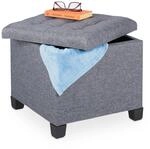 Sitzhocker Mit Stauraum, Hxbxt: 42 X 45 X 45 Cm, Gesteppt, Stoffbezug, Schaumstoff