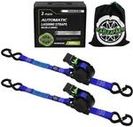 Spanngurte 2er-set Automatisch Einziehbar 25mm X 3,6m Mit S-haken Blau