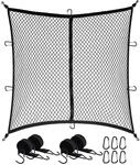 Gep&auml;cknetz 120x120cm Dehnbar Bis 210x210cm Mit 4 Gurten & 6 Karabinern