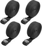 4er Pack Spanngurte 5m Mit Klemmschloss, Schwarz