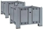 Brb 2x Palettenbox, 4 F&uuml;&szlig;en, Lxbxh 1200x800x850 Mm, Geschlossen, Trgkr 500...