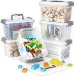 Aufbewahrungsboxen 6er-set 5l Transparent Stapelbar Mit Griff Und Deckel