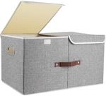 Aufbewahrungsbox Mit Deckel, Faltbar, Waschbar, 55x33x30 Cm, Grau