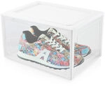 Lex21 - Wei&szlig;e Schuhbox Stapelbar Aufbewahrungsbox Kunststoffbox Schuhkasten