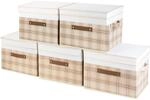 Faltbare Aufbewahrungsboxen Mit Deckel, 5er-set, Patchwork-design, 38x25x25 Cm