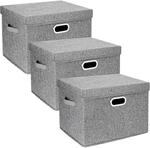 Aufbewahrungsboxen Mit Deckel, Faltbar, Waschbar, 3er-set, Grau