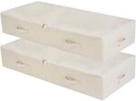 2er-pack Unterbett-aufbewahrungsbox 100cm, Faltbar, Waschbar, Beige