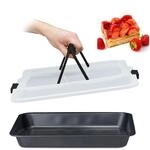 Relaxdays Backblech Mit Deckel, 3in1 Kuchen Transportbox, Bxt 40,5x32,5 Cm, Hoher