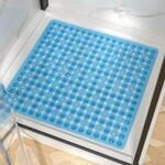 Duschmatte Rutschfest 60x60cm Quadratisch Blau Mit Saugn&auml;pfen,...