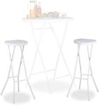 Barhocker Klappbar Bastian 2er Set Weiss, Wetterfest, H&ouml;he 80 Cm, Barstuhl