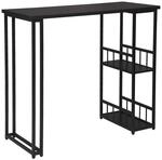 Woltu Bartisch Mit 2 Ablagefl&auml;che Aus Metallgestell & Mdf Schwarz