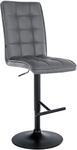 Barhocker Peking Kunstleder Grau Schwarz