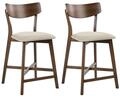 Set Mit 2 Barst&uuml;hlen Holly Holz Braun / Beige