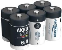 Ansmann Akku D 8500mah Mono Nimh 1,2v &ndash; 1000x Wiederaufladbar (6 St&uuml;ck)