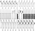 Besteckset 72-teilig F&uuml;r 12 Personen, Edelstahl, Inkl. Steakmesser,
