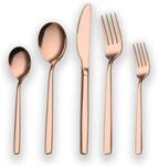 30-teiliges Besteckset Ros&eacute;gold, Edelstahl Sp&uuml;lmaschinenfest F&uuml;r 6 Personen