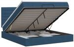 Ottoman Bett Mit Matratze Mit Kopfteil Blau 140 X 190 Cm Stoff Vidaxl