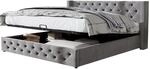 Polsterbett Mit Bettkasten, Doppelbett Aus Samt, Kopfteil Mit Steppung, 140 X...