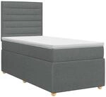 Boxspringbett Mit Matratze Dunkelgrau Einzeln Stoff Vidaxl