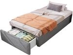 Einzelbett Mit Hydraulischem Stauraum Und Schublade 90 X 200 Cm, Ohne Matratze,...