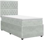 Boxspringbett Mit Matratze Hellgrau 100 X 200 Cm Samt Vidaxl