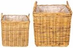 Vidaxl Planter Basket Gendt 2 Pcs Natural Brown Kubu Rattan
