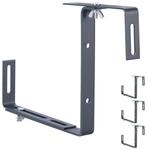 Relaxdays Blumenkastenhalter, 4er Set, Verstellbar, Ohne Bohren, Metall,