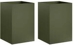 Vidaxl Garden Planter 2 Pcs Olive Green 50 X 50 X 75 Cm