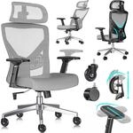 Kesser&reg; B&uuml;rostuhl, Ergonomisch, Mit Kopfst&uuml;tze - Orange / Silber