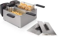 Kaltzonen Doppelfritteuse 6 Ltr. Edelstahl 2 Frittierk&ouml;rbe, 3600watt