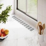 Ms Beschl&auml;ge - Heizungsabdeckung 100mm Breit L&uuml;ftungsgitter Wei&szlig; Ral9016 Stegblech