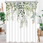 Duschvorhang 180x170cm Gr&uuml;n Bl&auml;tter Antischimmel Wasserabweisend Waschbar Polyester