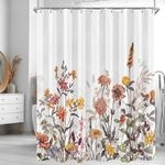 Duschvorhang Mischblumen 180x160cm Wasserabweisend 12 &Ouml;sen Badezimmer H160cm