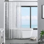 Duschvorhang 120x180cm 3d Steinmuster Transparent Eva Wasserdicht...