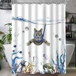 Duschvorhang 180x180cm Mit Katzenmotiv, Wasserabweisend, Schimmelresistent,...