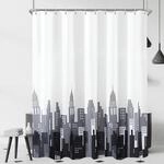 Duschvorhang 180x200 Cm Mit Eisenturm-muster, Beschwerter Saum, Wasserabweisend,