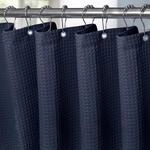 Duschvorhang Waffelstoff Wasserdicht Mit Metallringen 152x182cm Marineblau