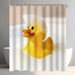 Duschvorhang Gelbe Ente 120x200 Cm Textil Wasserabweisend Waschbar Mit Ringen