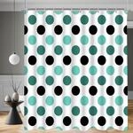 Duschvorhang 180x200 Cm Punkte, Wasserabweisend, Schimmelresistent, Waschbar, Mit
